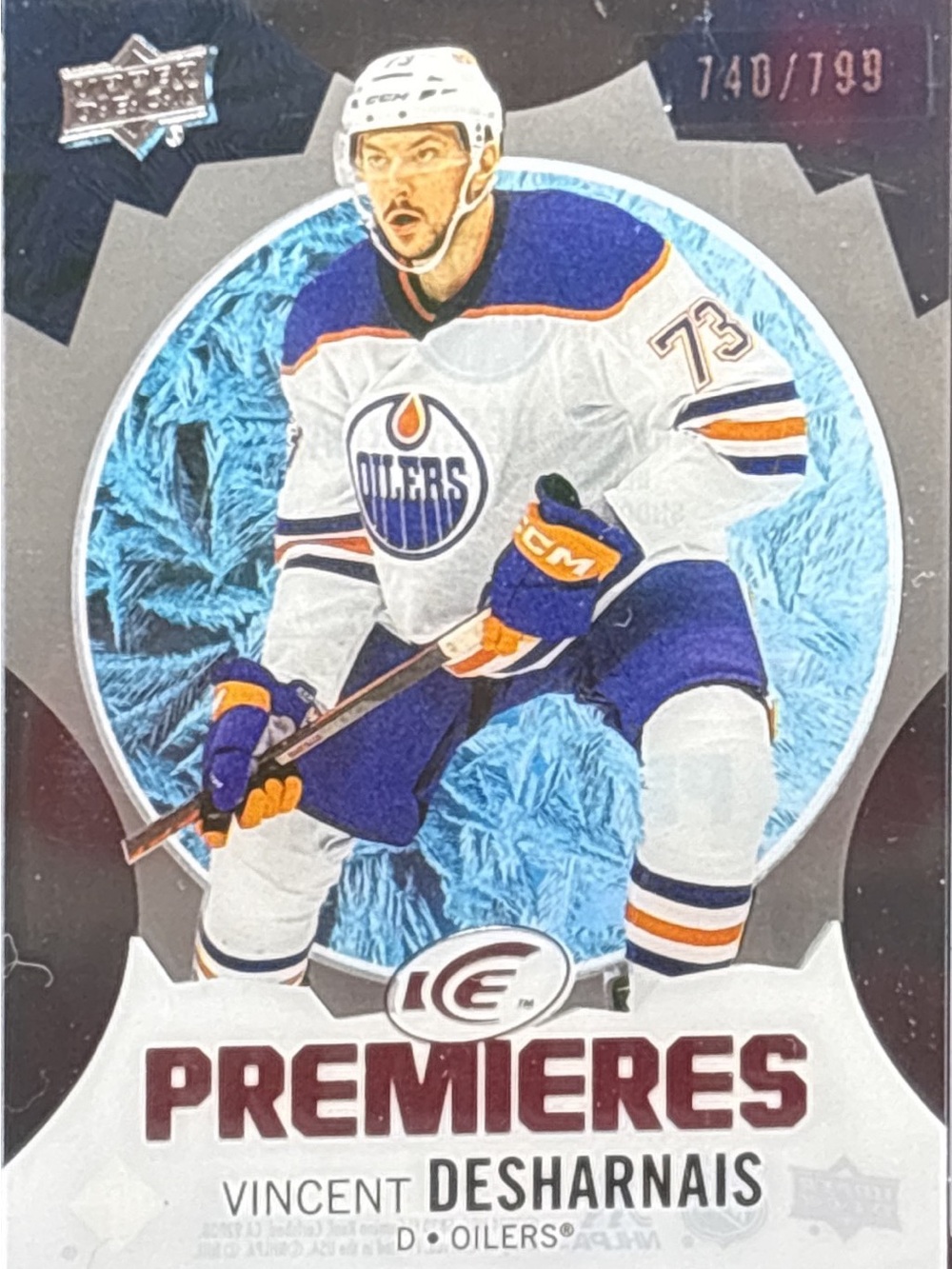 Upper Deck ICE Premieres Vincent Desharnais Hockey Trading Card - LE 740/799